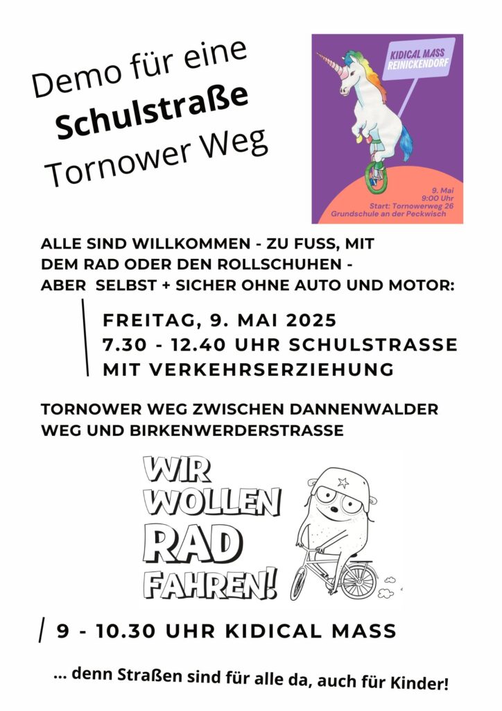Demo für eine Schulstraße im Tornower Weg