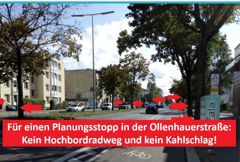 Fahrrad-Demonstration in der Ollenhauerstraße 